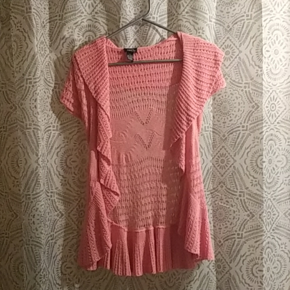 knitted short sleeve sweater